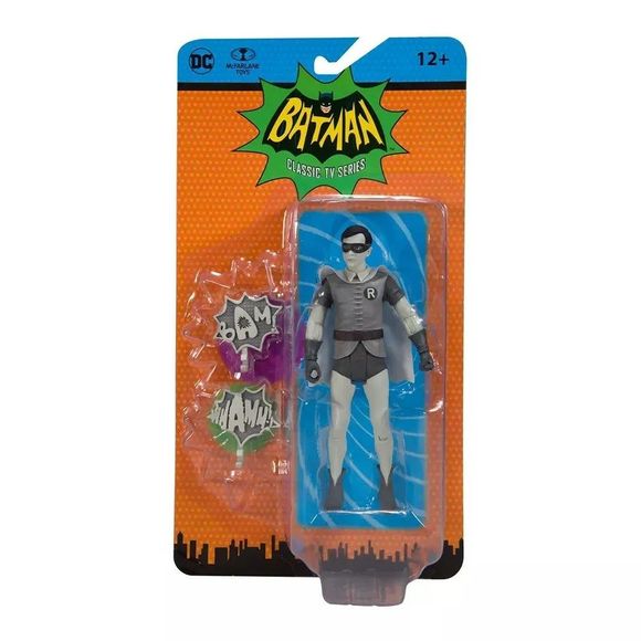 Mcfarlane Batman DC Retro 66 Classics TV Series W5 Robin Black & White 6" Figure - Picture 1 of 4